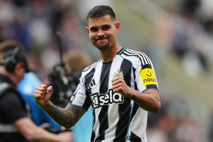 Bruno Guimaraes celebrates