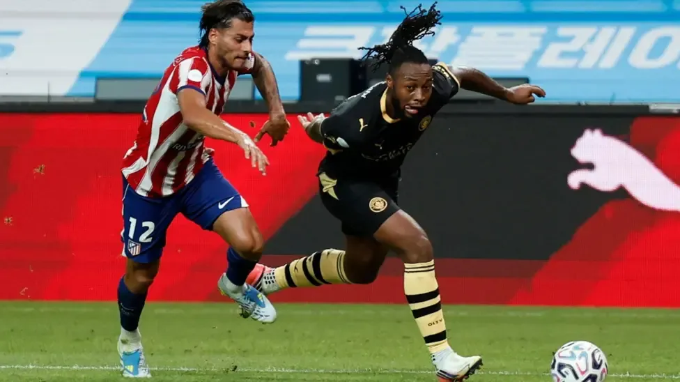 Antoine Semenyo in action for Manchester City