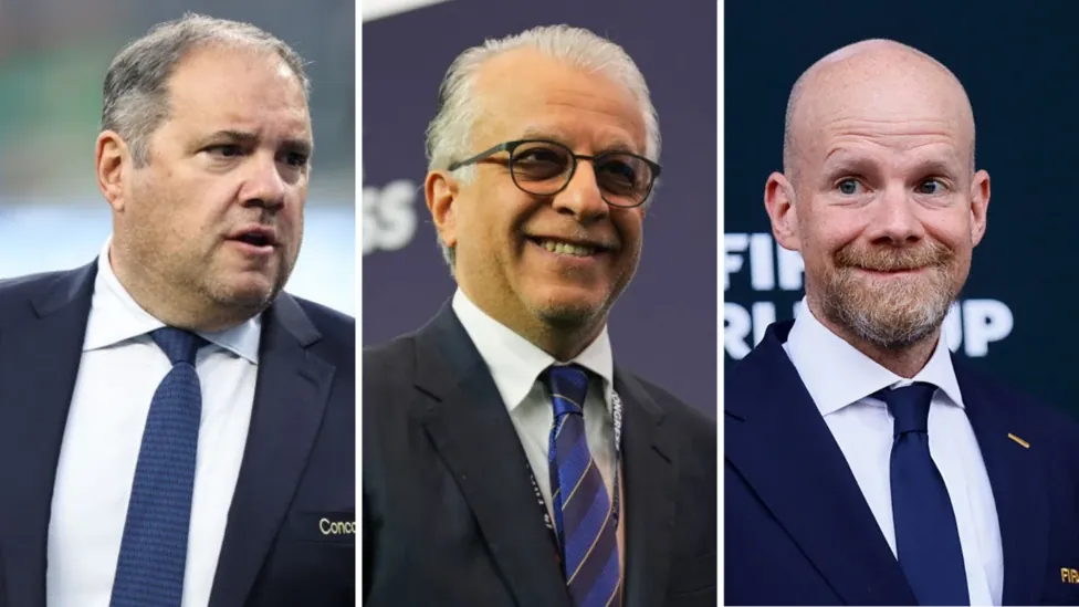 Victor Montagliani, Sheikh Salman bin Ebrahim Al Khalifa and Mattias Grafstrom