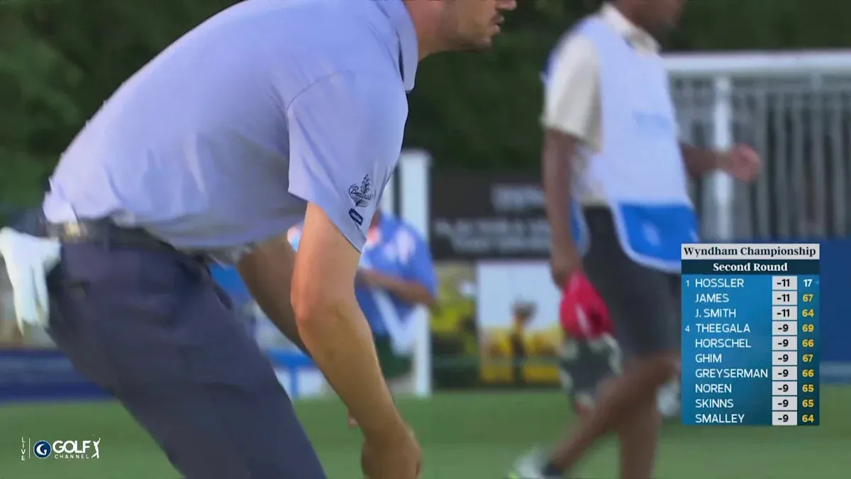 Hossler sinks birdie putt on final hole to take solo lead at Wyndham