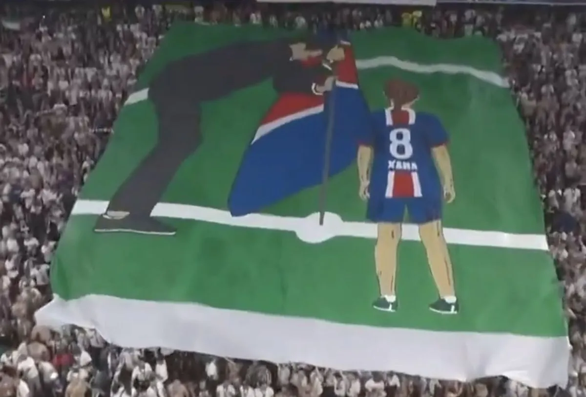 PSG supporters with their own tribute to their manager, Luis Enrique, and his daughter, Xana